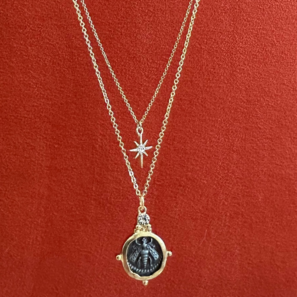 Double Chain & Charms Necklace